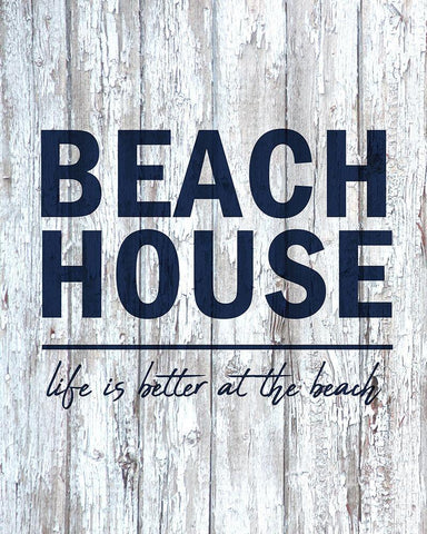 Beach House 2 Black Ornate Wood Framed Art Print with Double Matting by Kimberly, Allen