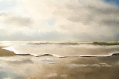 Golden Sea Black Ornate Wood Framed Art Print with Double Matting by Kimberly, Allen