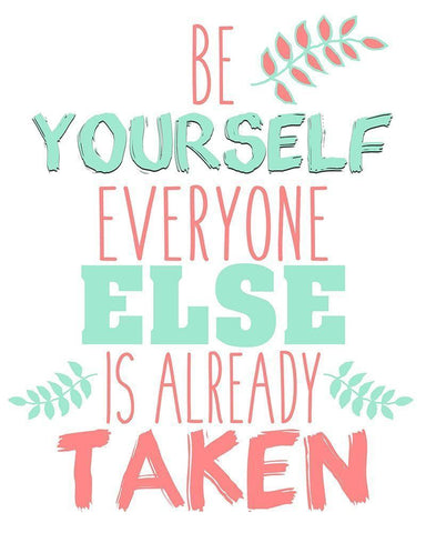 Be Yourself White Modern Wood Framed Art Print with Double Matting by Kimberly, Allen