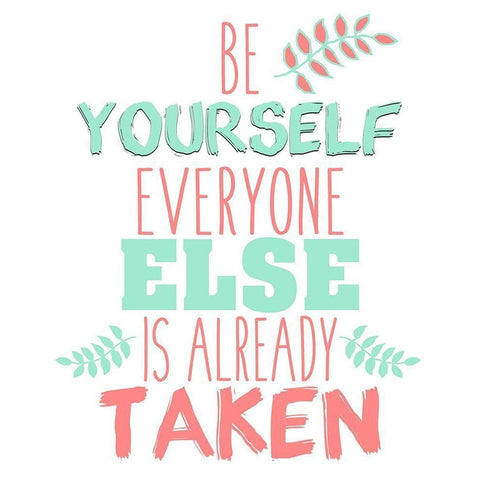 Be Yourself Black Modern Wood Framed Art Print by Kimberly, Allen