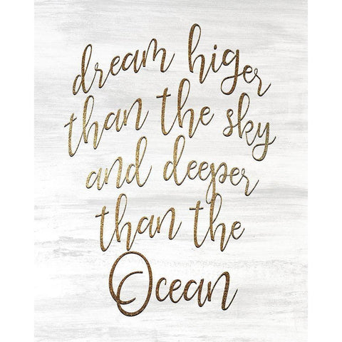 Dream Higher 2 White Modern Wood Framed Art Print by Kimberly, Allen