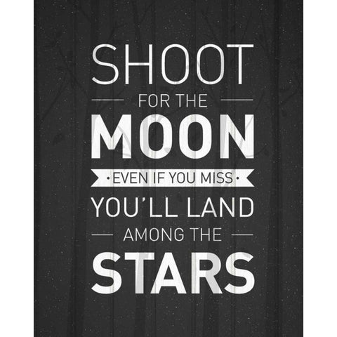 Shoot For The Moon Black Modern Wood Framed Art Print with Double Matting by Allen, Kimberly