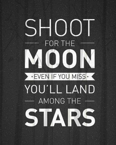Shoot For The Moon Black Ornate Wood Framed Art Print with Double Matting by Allen, Kimberly