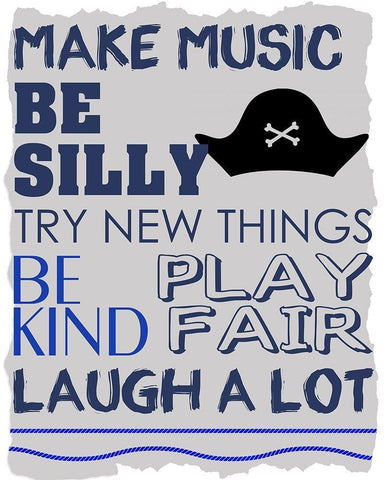 Be Silly 1 Blue Black Ornate Wood Framed Art Print with Double Matting by Kimberly, Allen