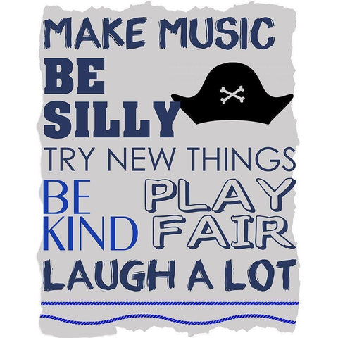 Be Silly 1 Blue Black Modern Wood Framed Art Print by Kimberly, Allen