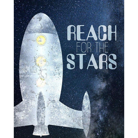 Blast Off 1 Black Modern Wood Framed Art Print with Double Matting by Kimberly, Allen