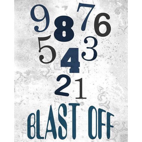 Blast Off 2 Black Modern Wood Framed Art Print with Double Matting by Kimberly, Allen