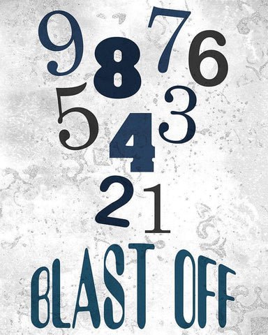 Blast Off 2 Black Ornate Wood Framed Art Print with Double Matting by Kimberly, Allen