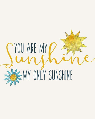 My Sunshine 1 White Modern Wood Framed Art Print with Double Matting by Kimberly, Allen