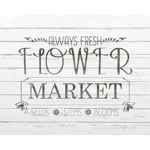Flower Market White Modern Wood Framed Art Print by Kimberly, Allen
