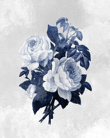 Linen Rose 2 White Modern Wood Framed Art Print with Double Matting by Kimberly, Allen