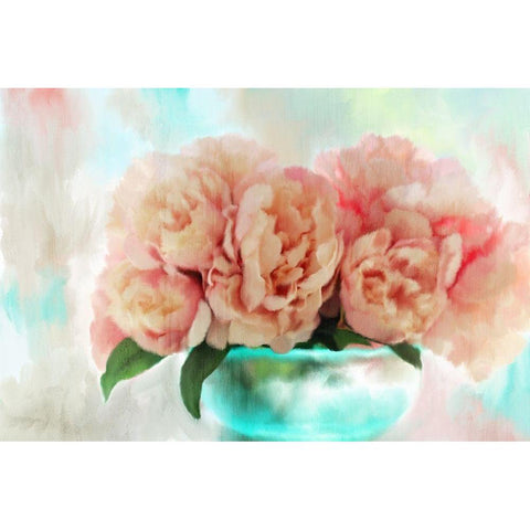 Spring Peonies White Modern Wood Framed Art Print by Kimberly, Allen