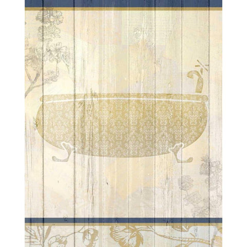 Golden Bath 1 Black Modern Wood Framed Art Print with Double Matting by Allen, Kimberly