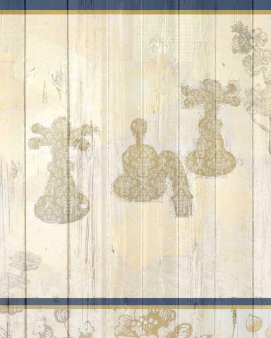 Golden Bath 3 Black Ornate Wood Framed Art Print with Double Matting by Allen, Kimberly