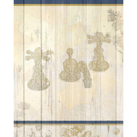 Golden Bath 3 Gold Ornate Wood Framed Art Print with Double Matting by Allen, Kimberly