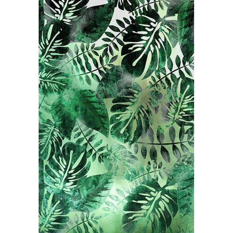 Jungle Green White Modern Wood Framed Art Print by Kimberly, Allen