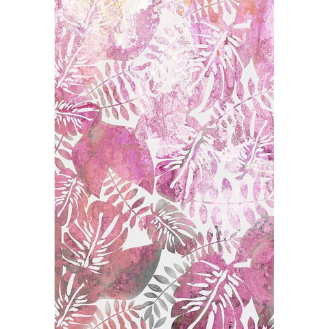 Jungle Pink Black Modern Wood Framed Art Print with Double Matting by Kimberly, Allen