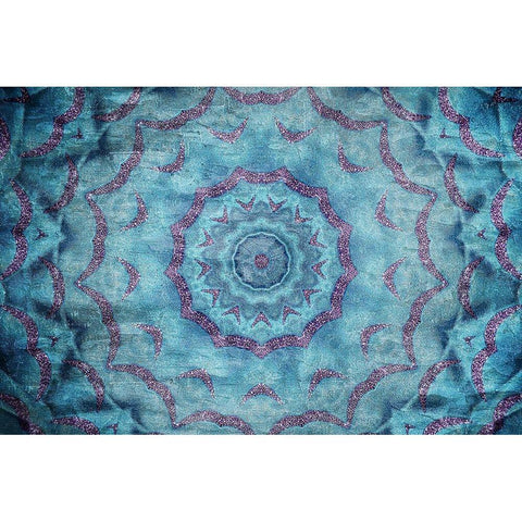 Teal Kaleidoscope Black Modern Wood Framed Art Print with Double Matting by Kimberly, Allen