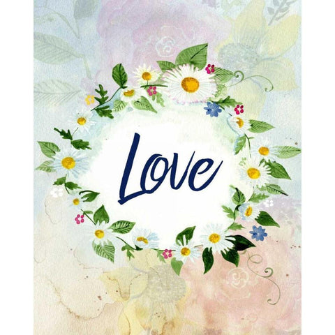 Love Joy Peace 1 White Modern Wood Framed Art Print by Allen, Kimberly