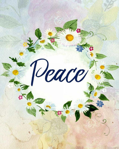 Love Joy Peace 3 White Modern Wood Framed Art Print with Double Matting by Allen, Kimberly