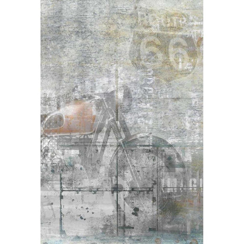 Route 66 Black Modern Wood Framed Art Print with Double Matting by Allen, Kimberly