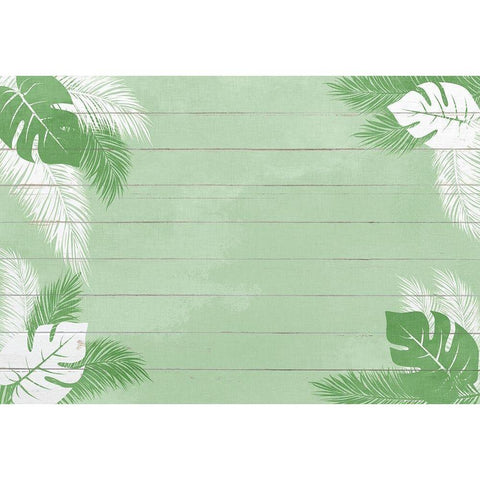 Palm Greens White Modern Wood Framed Art Print by Kimberly, Allen