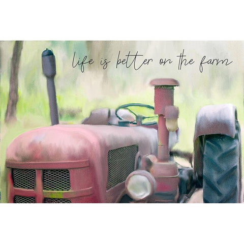 Life Better on The Farm Gold Ornate Wood Framed Art Print with Double Matting by Kimberly, Allen