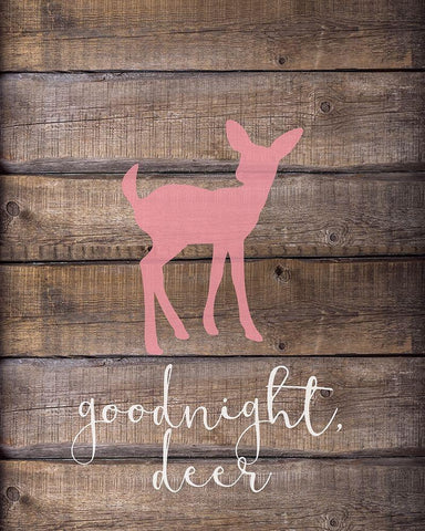 Goodnight Deer Pink Black Ornate Wood Framed Art Print with Double Matting by Kimberly, Allen