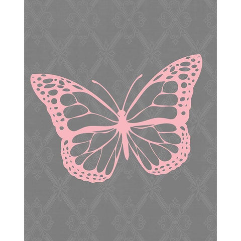 Butterfly Kisses 1 Black Modern Wood Framed Art Print with Double Matting by Kimberly, Allen