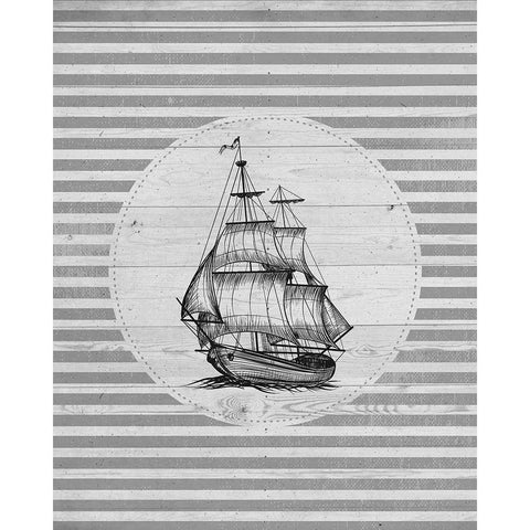 Lets Sail 1 Black Modern Wood Framed Art Print with Double Matting by Allen, Kimberly