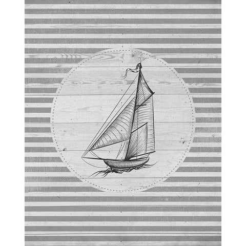 Lets Sail 2 White Modern Wood Framed Art Print by Allen, Kimberly