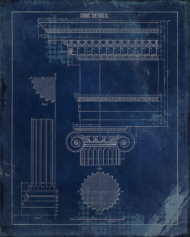 Details 2 Blue Black Ornate Wood Framed Art Print with Double Matting by Kimberly, Allen