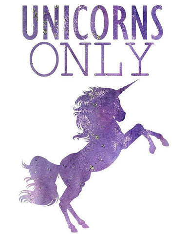 Unicorns Only A White Modern Wood Framed Art Print with Double Matting by Kimberly, Allen