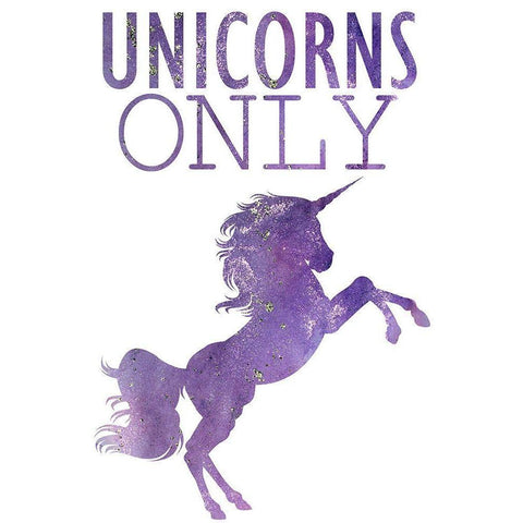 Unicorns Only A White Modern Wood Framed Art Print by Kimberly, Allen