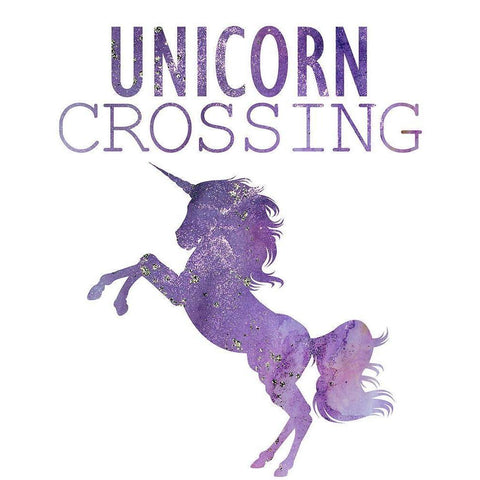 Unicorns Only B White Modern Wood Framed Art Print by Kimberly, Allen