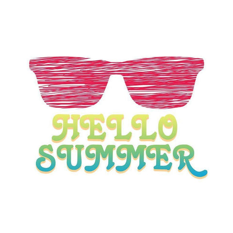 Hello Summer Black Modern Wood Framed Art Print with Double Matting by Kimberly, Allen