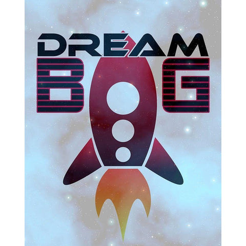 Dream Big Space Black Modern Wood Framed Art Print by Kimberly, Allen