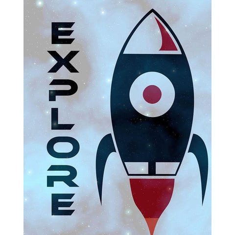 Explore Space Black Modern Wood Framed Art Print with Double Matting by Kimberly, Allen