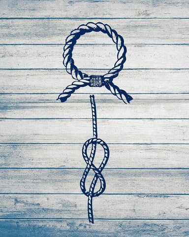 Nautical Knots 5 Black Ornate Wood Framed Art Print with Double Matting by Kimberly, Allen