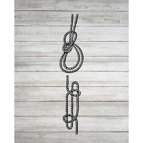 Nautical Knots 2 Black Modern Wood Framed Art Print with Double Matting by Kimberly, Allen