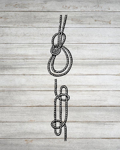 Nautical Knots 2 Black Ornate Wood Framed Art Print with Double Matting by Kimberly, Allen