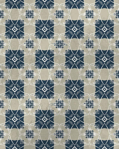 Navy Pattern 1 White Modern Wood Framed Art Print with Double Matting by Kimberly, Allen