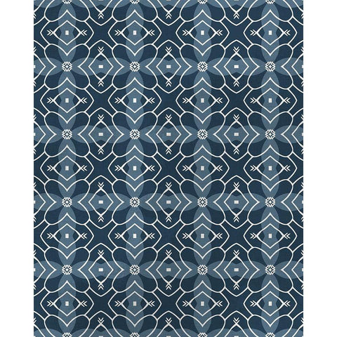 Navy Pattern 2 Black Modern Wood Framed Art Print by Kimberly, Allen