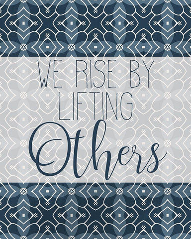 We Rise White Modern Wood Framed Art Print with Double Matting by Kimberly, Allen