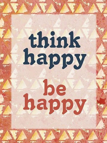 Think Happy Black Ornate Wood Framed Art Print with Double Matting by Kimberly, Allen