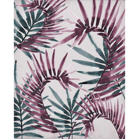 Palms 2 White Modern Wood Framed Art Print by Kimberly, Allen