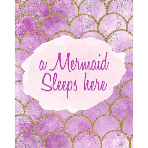 A Mermaid Sleeps Here White Modern Wood Framed Art Print by Kimberly, Allen