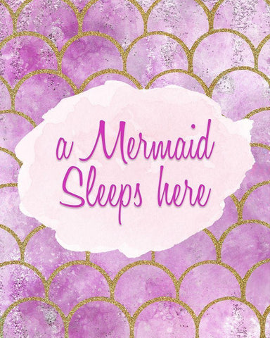 A Mermaid Sleeps Here White Modern Wood Framed Art Print with Double Matting by Kimberly, Allen