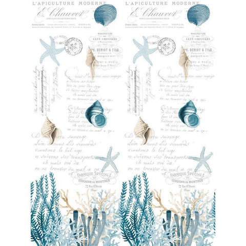 Coral Cove Blue Full Gold Ornate Wood Framed Art Print with Double Matting by Kimberly, Allen