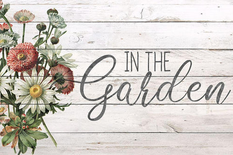 In the Garden Flowers White Modern Wood Framed Art Print with Double Matting by Kimberly, Allen